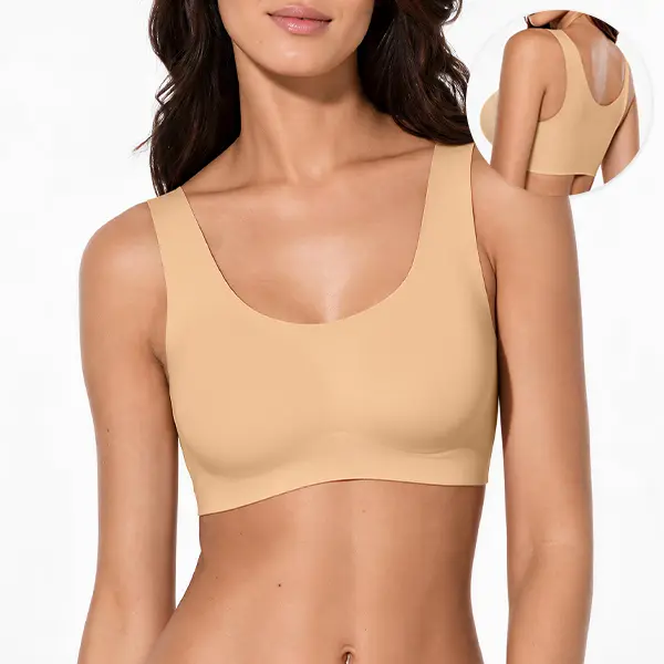 DEANGELMON Women's Basic Wireless Unlined Seamless Full Coverage T-Shirt Bra - Nylon Blend Pullover Bralette, Wide Straps, Breathable Fabric, Back Smoothing, Ultra Soft, Invisible All-Day Comfort, Hand Washable,sohochic