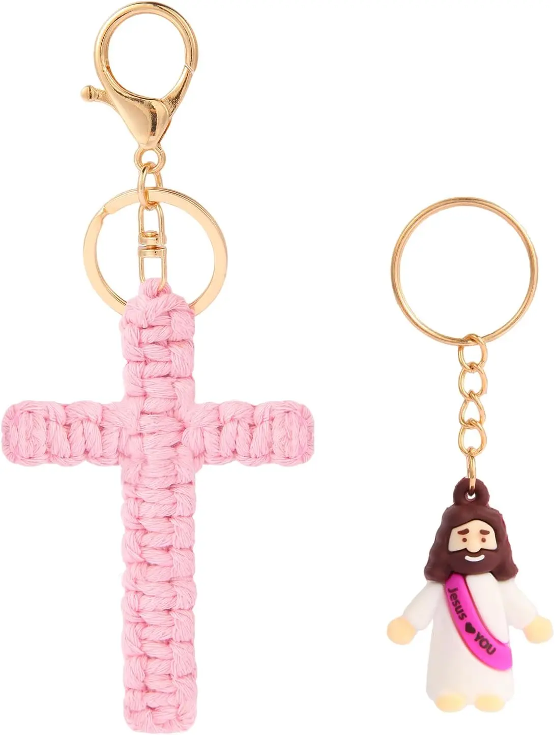 Cute Cross Keychain  for Women， Christian Faith Keychain for Car Keys/Wristlet/Bag/Backpack/Purse