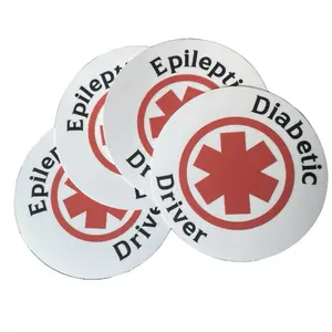 Emergency Alert Sticker for Diabetes & Epilepsy - Medical Vinyl Decal for Car - Diabetic & Epileptic Driver Alert - Red Star of Life Design