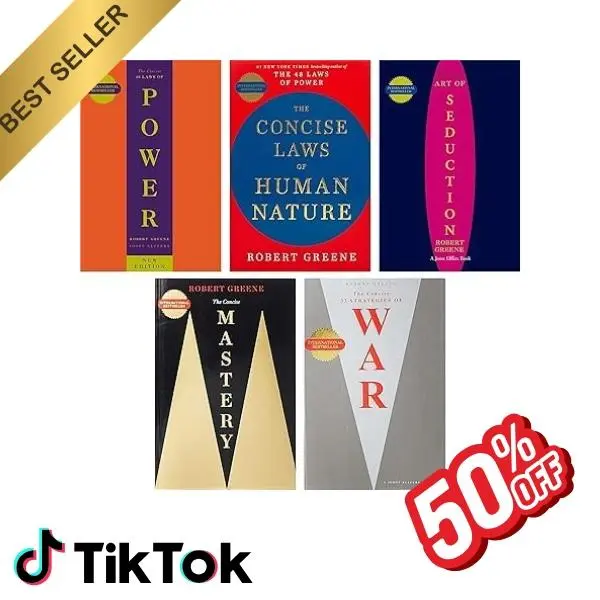 Robert Greene 5-Book Set (CONCISE EDITIONS) - Exact Copy Set | 48 Laws of Power , Art of Seduction , Mastery & More (Smaller Version)