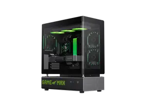 GAMEMAX GAMEMAX N90 Modular Dual-Chamber PC Case N90 BG Black 270° Panoramic Curved Glass Panel ATX Mid Tower case