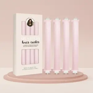 Ellitina Heatless Curling Rod Set for Women, 4 Pcs Hypoallergenic Overnight Hair Curlers for Natural Curls, Gentle on Normal Hair Types with Hooks Hair Curling Rods, Heatless Styling Kit