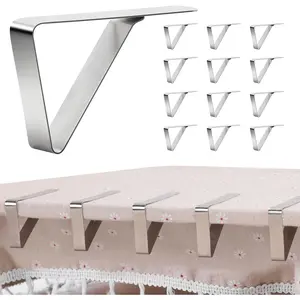 12 Pieces Tablecloth Clips, Waterproof Stainless Steel Table Cloth Holder Clips, Windproof Picnic Table Cover Clamps for Securing Tablecloths Indoor Outdoor Party, Wedding, Christmas, Camp (12, Small)