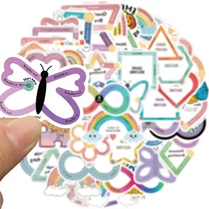 Butterfly & Letter Pattern Sensory Sticker, 50pcs/set Reusable Textured Sticker, Adhesive Mindfulness Sticker, Fidget Sticker for Adults & Teens, Mood Calming Stickers Sticker Packs
