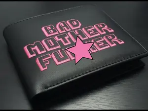 BMF Wallets Original Leather Pink Embroidery