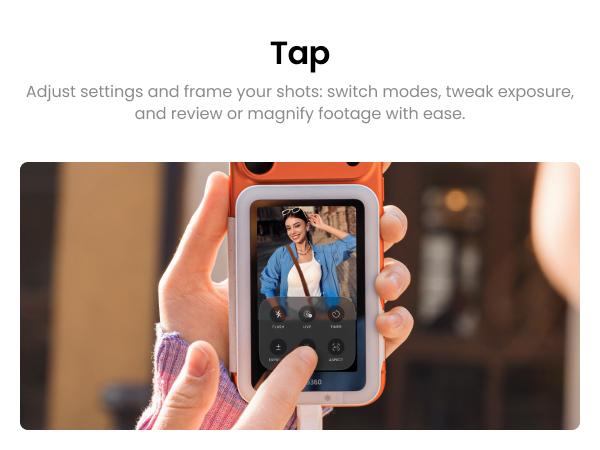 Insta360 Snap Selfie Screen - 4K Magnetic Selfie Monitor Screen for Selfie, Vlogging, Compatible vith iPhone & Android, Touchscreen Control, Wired Instant Connection