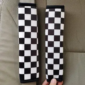 Car Seat Belt Shoulder Pad, Creative Plaid Pattern Car Seat Belt Cover, Car Interior Accessory, Universal Car Interior Seat Belt Accessories for Women & Men