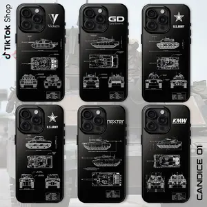 US Military Tanks Blueprint Phone Case M1A1 Abrams  FV4034 Challenger 2  M47 Patton  M4 Sherman Military Armored Vehicle Cover 17 Air Pro Max – Custom