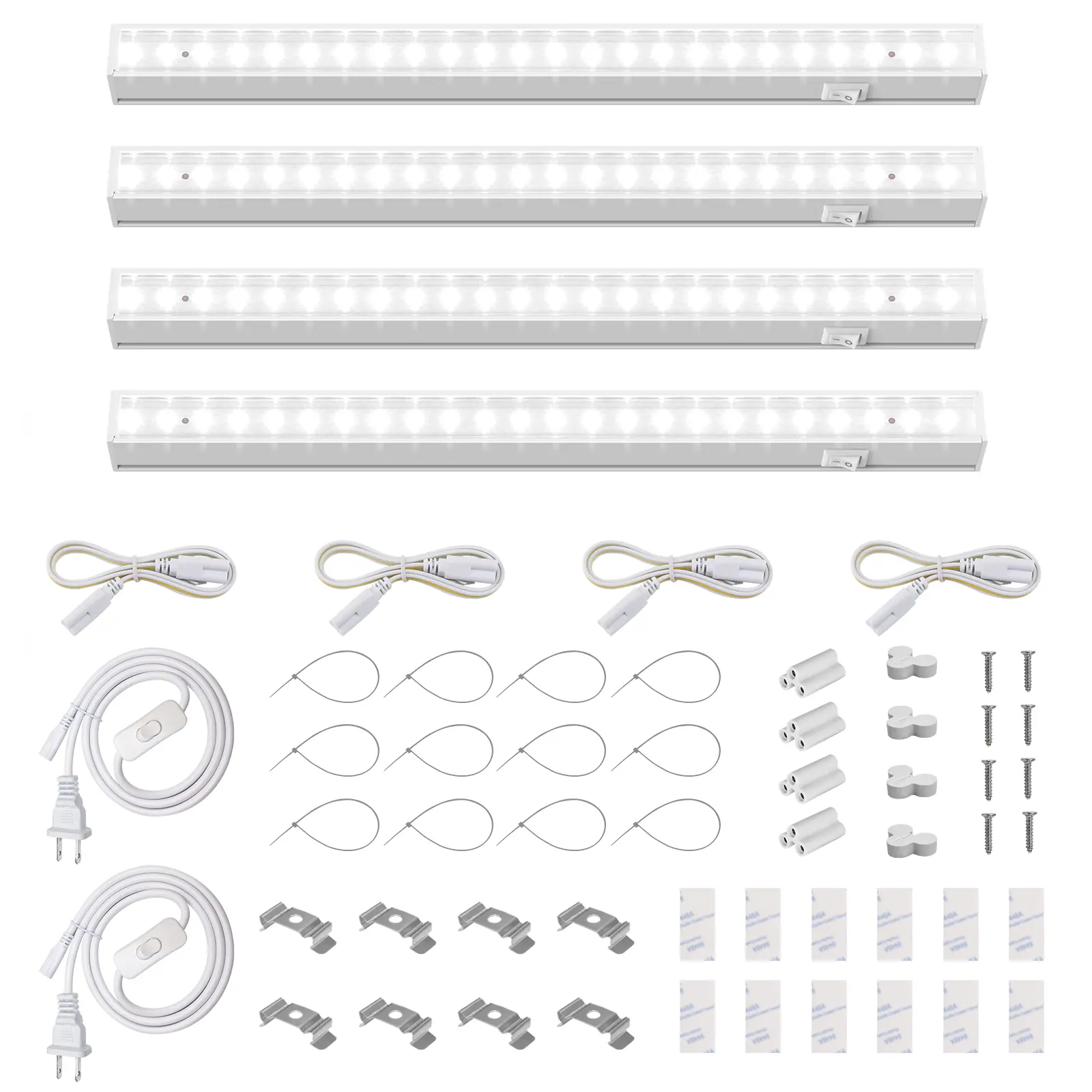 Barrina T5 Grow Lights, 1FT, 5000K White Full Spectrum, Plant Growing Lamp, LED Grow Light Bulbs Plug and Play, 4 Packs