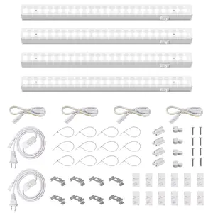 Barrina T5 Grow Lights, 1FT, 5000K White Full Spectrum, Plant Growing Lamp, LED Grow Light Bulbs Plug and Play, 4 Packs