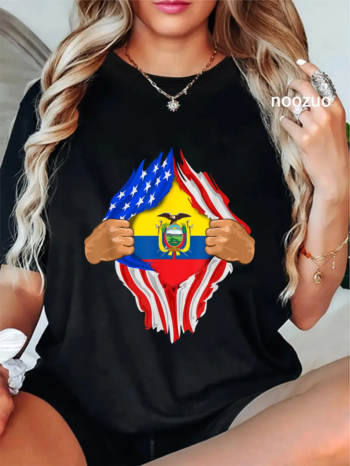 100% Cotton Ecuadorian Blood Inside Me T-Shirt | Ecuador Flag Gift T-Shirt