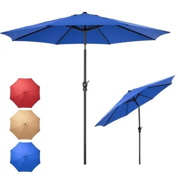 Gianna 9FT Outdoor Market Umbrella for Garden & Patio, Polyester Fabric Cover, Iron Frame, 8 Ribs, UV Protection, Waterproof Table Umbrella