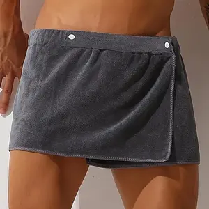 3pcs of Men's Soft Wearable Bath Towels, Solid Color Shorts, Microfiber Bath Towels, Wrap-around Bath Towels, Fitness, Spa, Bath and Swimming Towels, Vacation Beach Towels, Camping Towels, Bathroom Bath Products, New Year Gifts, Guys Gifts, Bathroom Items