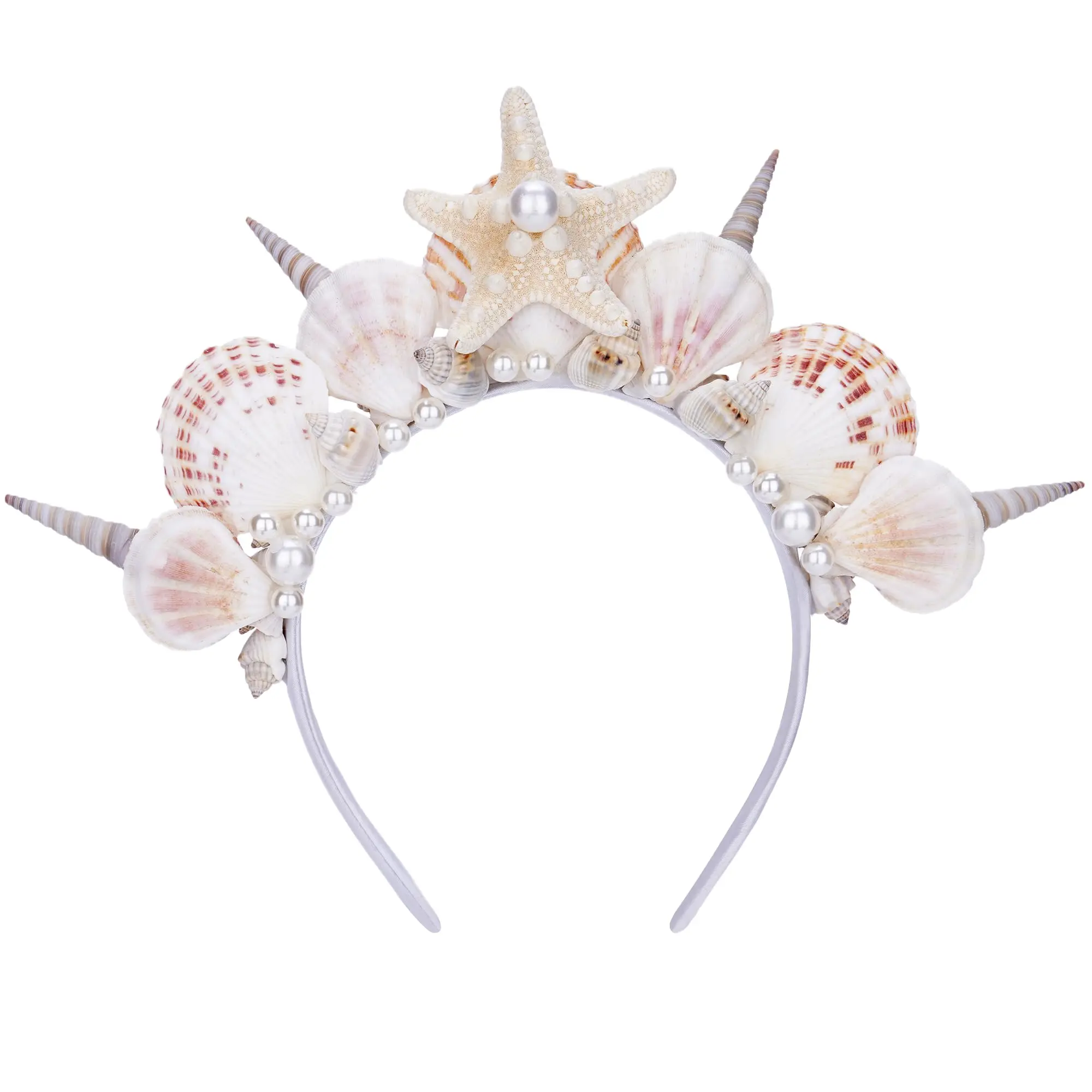 Starfish Shell Crown Mermaid Headband  with Pearls