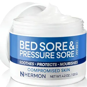 Hermon Bed Sore and Pressure Sore Healing Cream – Skin Care Cream for Compromised Skin, Helps Support Healing of Bed Sores, Pressure Sores, Chafing, Minor Burns & Sunburn – 4.2 oz