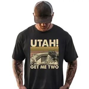 Utah Get Me Two Vintage T-Shirt, Retro quote design, classic college fan apparel,  for Men & Women, 100% Cotton Fabric Menswear