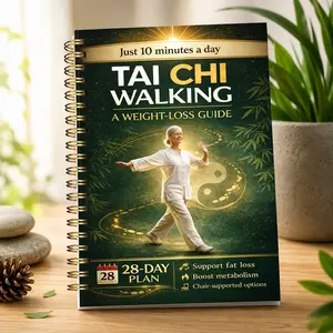 28-Day Exercise Plan for Seniors, Tai Chi Walking Focus, Chair Support, Gentle Low Intensity, Balance Promotion, Outdoor Environment, Spiral Bound Guided Planner Notebook, Fitness Journal, Workout Journal, Chair Supported Options, Health