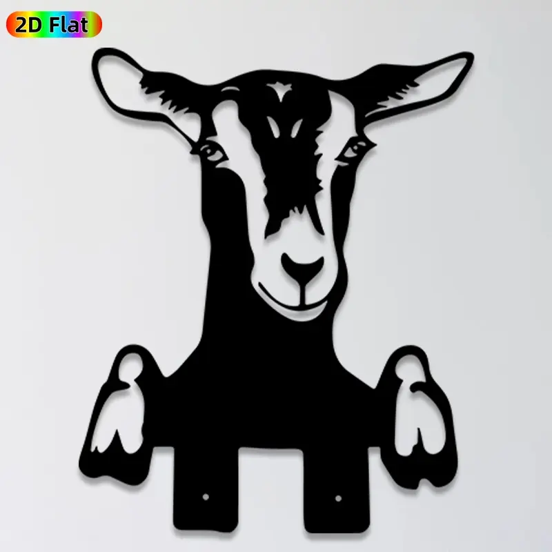 1pc Goat Metal Wall Art, Charming Goat Statue Mural, Ideal Gift for Easter, Christmas, Farmhouse Decor Enthusiasts, Rust-Resistant Metal Wall Decor Wall Sculptures, Perfect for Outdoor Fence & Indoor Wall, Unique Farm Animal Art Accent