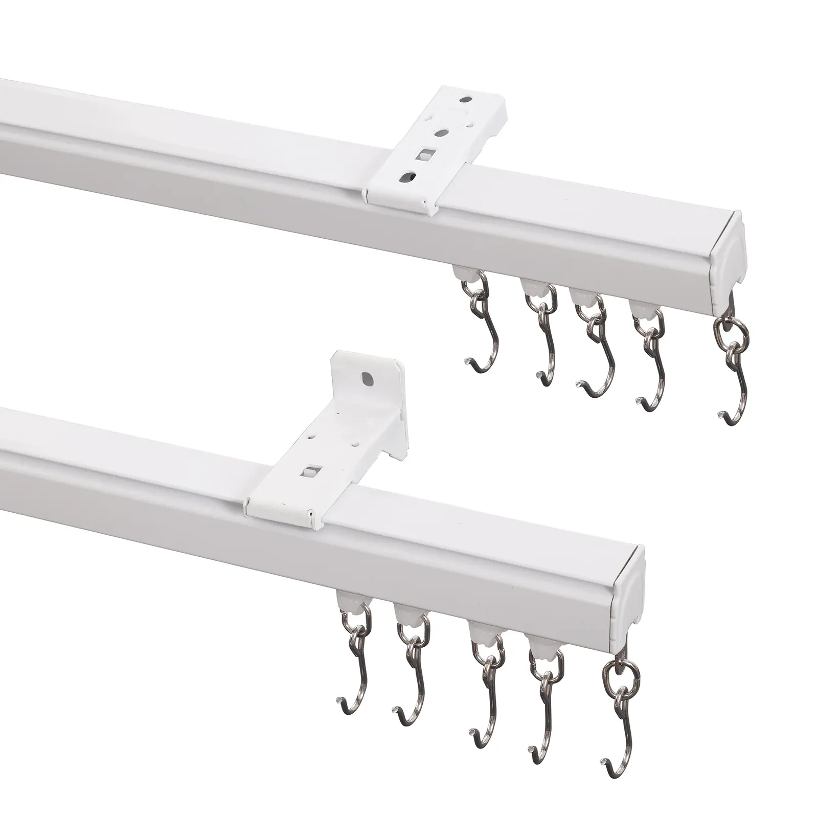 TWOPAGES LORA Aluminum Curtain Track Set (3–18 ft), Heavy-Duty Curtain Rod with Brackets, Easy Installation, Ceiling or Wall Mount for Indoor and Outdoor Curtains