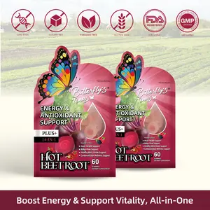 Butterfly Tear Spicy Beetroot Gummies – 14-in-1 Blend Supplement, Raspberry Flavor, 60 Gummies. Supports Blood Flow, Blood Sugar Balance, Nitric Oxide Production, and Energy Boost. Sugar-Free, Non-GMO, and Gluten-Free