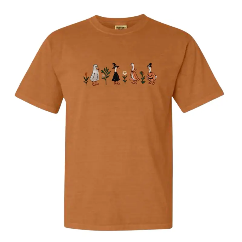 Spooky Halloween goose embroidered comfort colors shirt or sweatshirt spooky season Halloween tshirt / cute boo shirt