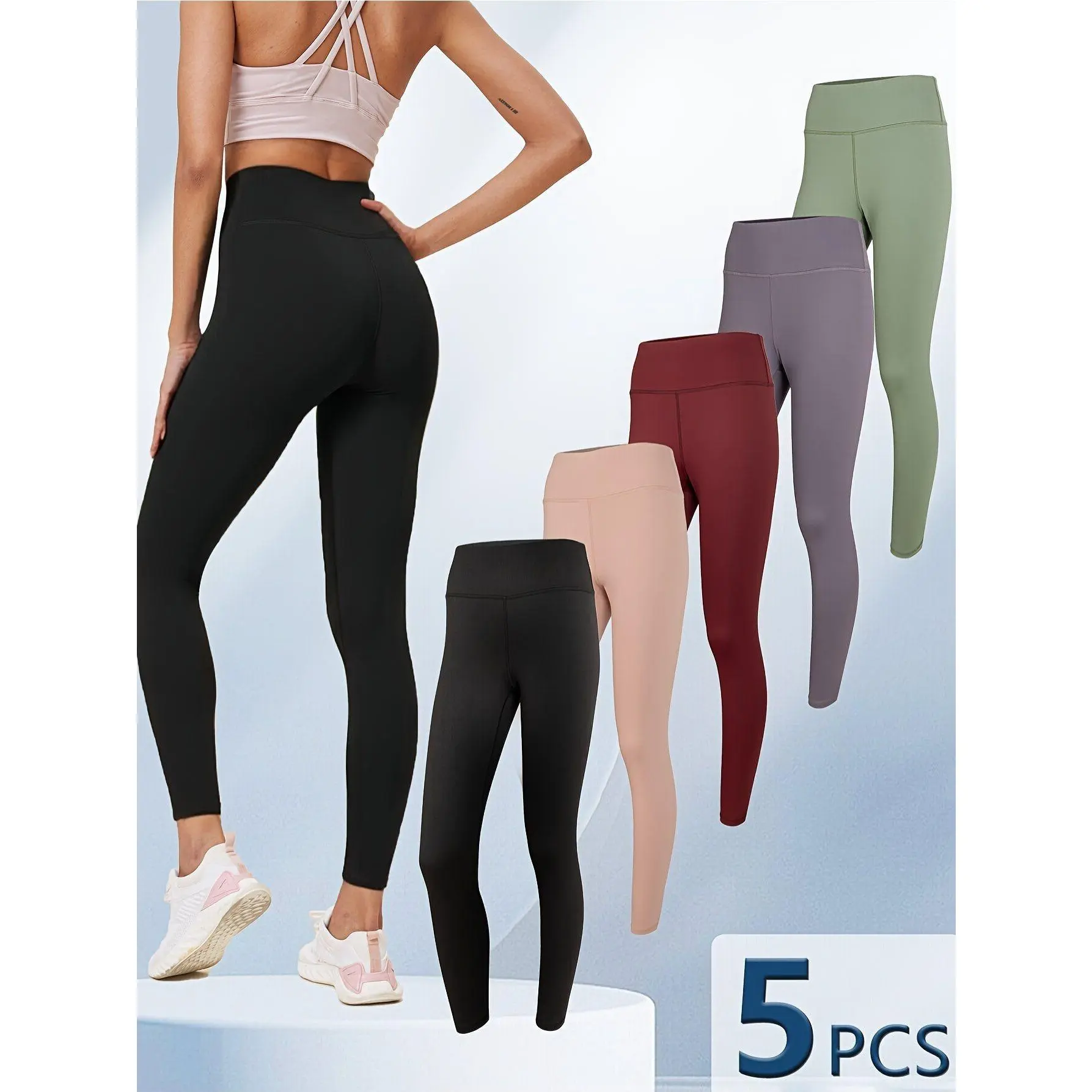 Women's Seamless Yoga Pants, Soft Fitness Wear for Gym, Running, Biking, Quick Dry, Natural Waist, Casual Style, All Seasons