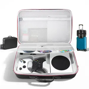 Xbox Series S & Series X Carrying Case Hard Shell, Waterproof Shockproof Travel Bag for S and X Consoles, Large Capacity Holds Controller Headset Games Cables, Portable EVA Protective Case, Essential Gear for Gamers