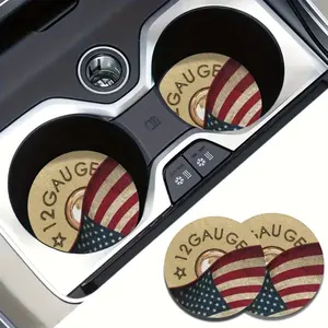 2-Pack EVA Sunflower Car Coasters with Finger Notch - Absorbent Be Kind Design for Easy Removal Auto Cup Holder Inserts Car Accessories