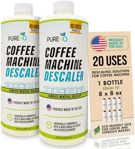 Coffee Machine Descaler (2 Pack) - 20 Uses - Keurig Descaling Solution - Universal Descaler for Keurig, Nespresso, Delonghi, Breville and All Single Use Coffee and Espresso Machines - Made in USA