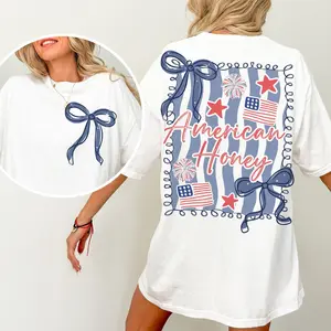 American Honey Coquette 4th Of July T Shirt, Girly Memorial Day T Shirt, Vintage Usa T Shirt, Independence Day T Shirt, Land Of The Free, Merica 4th Of July T Shirt, 4th Of July Outfits For Women, 4th Of July, 4th Of July Shirt, 4th Of July Shirt Unisex..