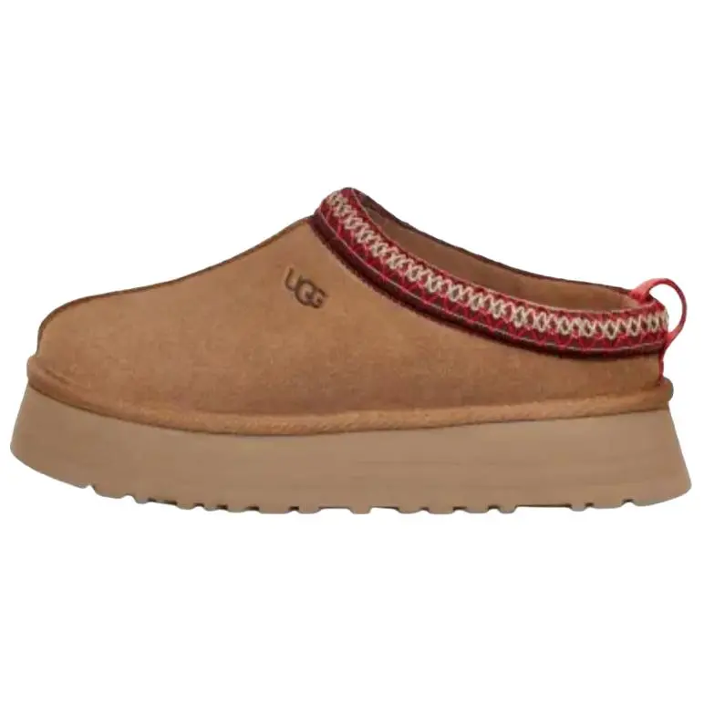Women's UGG Tazz 2 Slip-On Backless Fleece-Lined Mule Slippers - Reinforced Toe, Chestnut Minimalist Clog Shoe