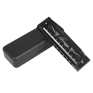 Top Tone 10 Hole 20 Tone C Key Harmonica with Case, Beginner & Professional Musical Instrument for Easy Learning