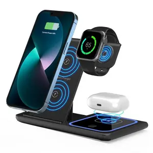 3 in 1 Magnetic Wireless Charger, Multifunctional Wireless Charging Station, Portable Wireless Charger for iPhone, iWatch, AirPods, Samsung Phone, Charging Dock Accessories