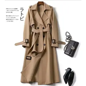 Autumn Winter Long Sleeve Trench Coat For Women 2025 Loose Office Lady Long Outerwears Jacket Coats Female Clothing Tops Womenswear Fitted