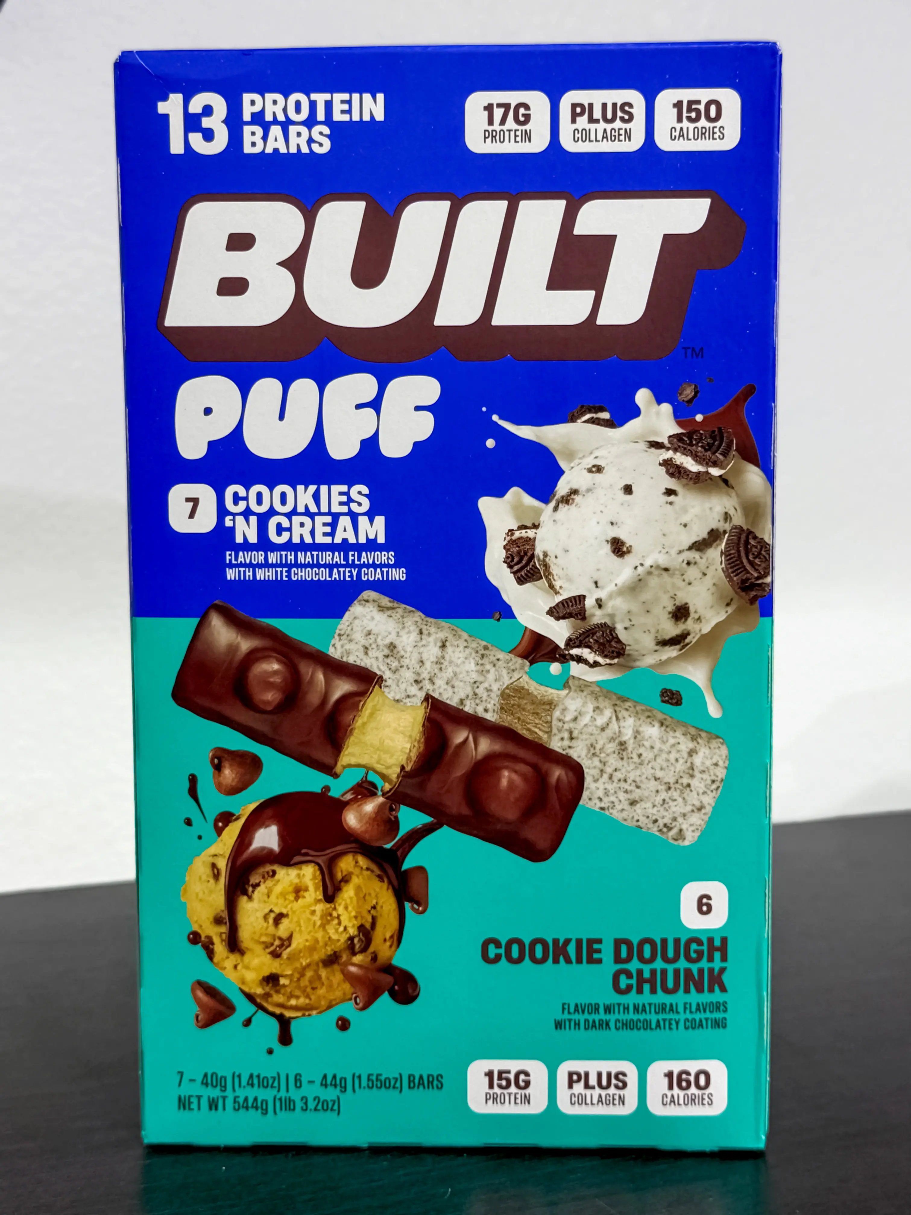 Built Puff Cookies 'N Cream & Cookie Dough Chunk 13 ct