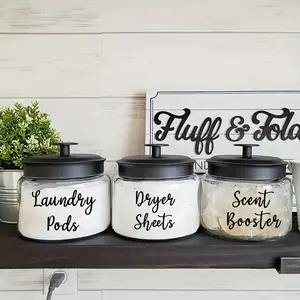 3pcs laundry bottle dryer bed sheet label vinyl stickers, detachable waterproof stickers for laundry room and storage tank stickers, bathroom decoration dryer stickers, classification label stickers