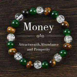 September Laurel Prosperity and Abundance Money Attraction Bracelet, Unisex Jewelry Gift, Self-Esteem Boosting Bracelet, Amethyst Unity Bracelet, Protection and Encouragement Gift, Fashion Artificial Colorblock Crystal Bracelet
