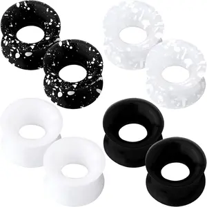8 count  Ear Gauges Flexible Ear Tunnels Plugs Stretchers Expander Double Flared  Ear   for Women Men