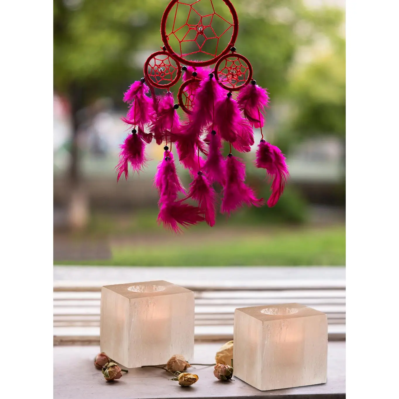 Selenite Crystal Cubic Candle Holder Collection
