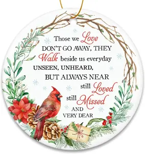 Memorial Red Cardinal Christmas Ornaments for Loss of Loved One, Mom - Those We Love Don't Go Away Keepsake Sympathy, Remembrance, Bereavement, Condolences Gifts - Christmas Tree Decorations