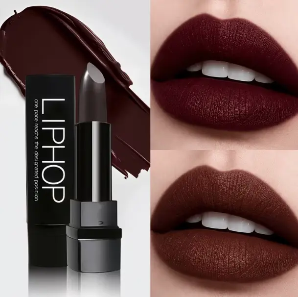 Women's Matte Cosmetic Lipstick Set - 2 Assorted Shades (Blackberry Red, Chocolate Brown), Velvet High-Pigmentation, Long-Lasting, Non-Drying, Ideal for Office, Special Events, Gifting, Dates
