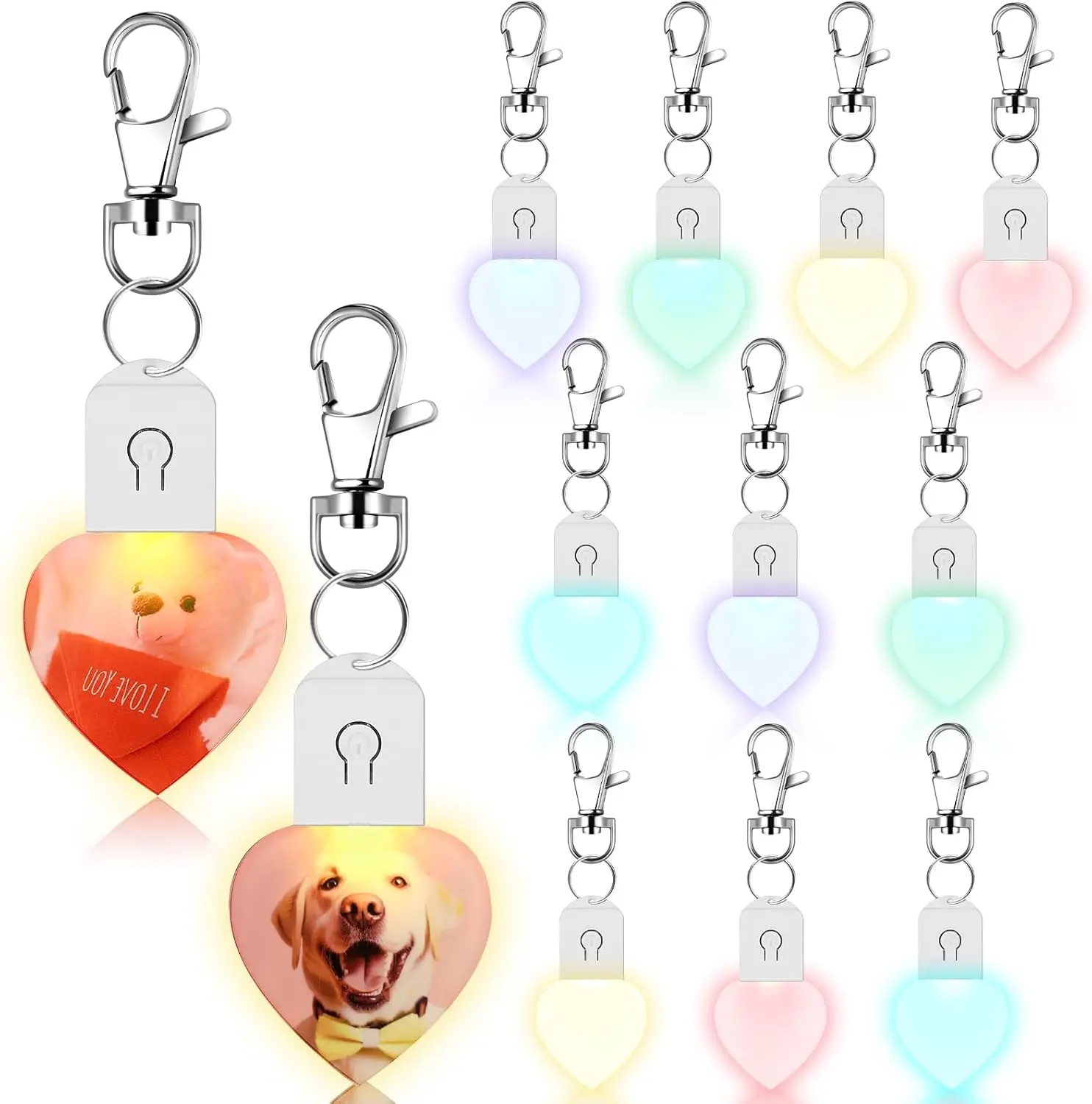 LED Heart Photo Keychain – Personalized & Light-Up!