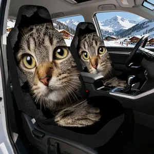 2pcs, Trendy Feline Paw Emergence Print Car Front Seat Covers, Vehicle Seat Covers Car Covers for Cars Sedan SUV, Great for Maximum Comfort During Your Daily Commute