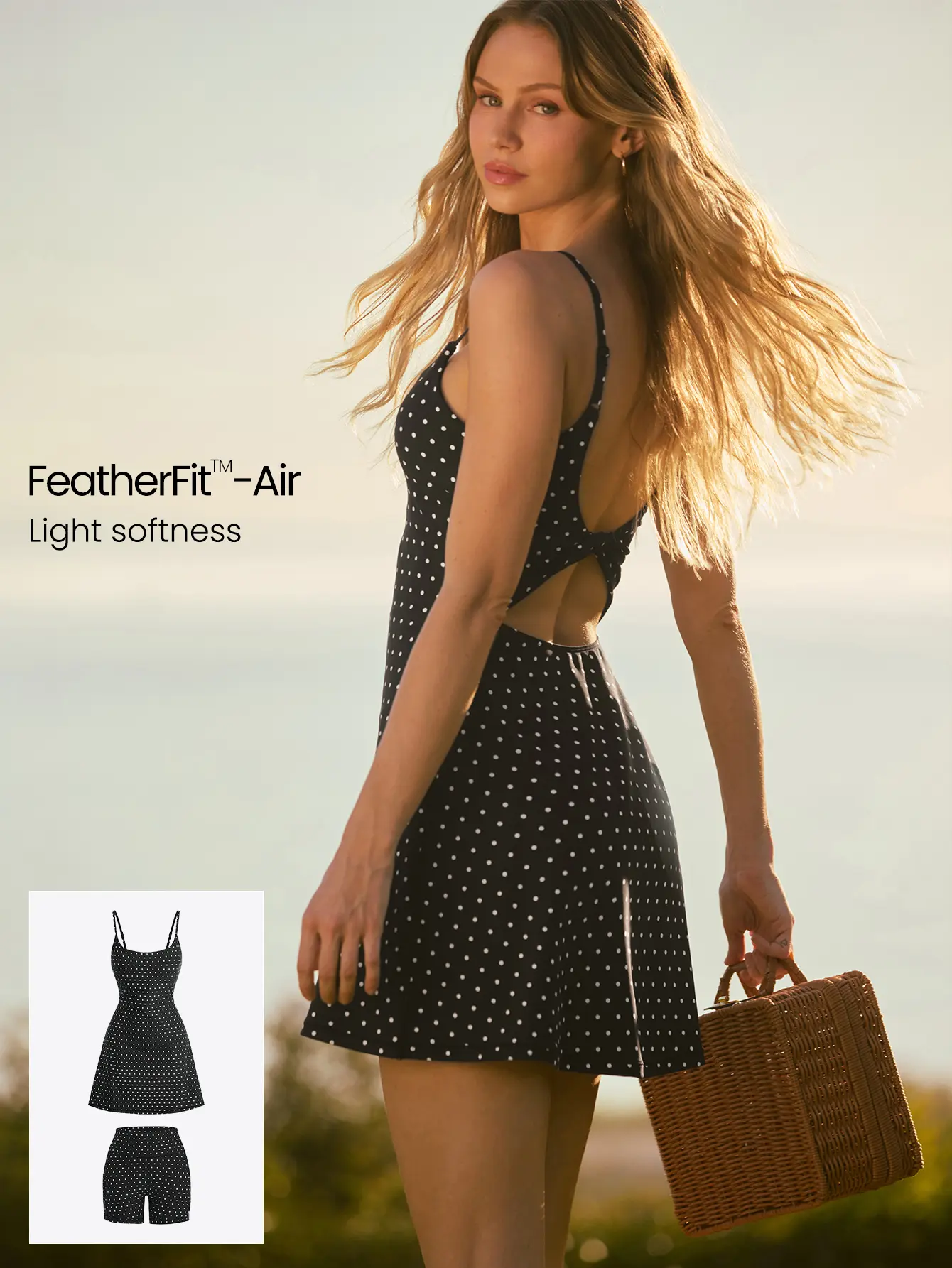 GLOWMODE FeatherFit Polka Dot Collection Buy Separately With Dress/ Bra/Shorts/ Mini Skirt Summer Outfit
