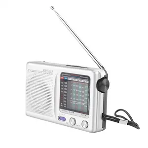 AM/FM/SW Portable Radio Operated for Indoor, Outdoor & Emergency Use Radio with Speaker & Headphone Jack,Silver US