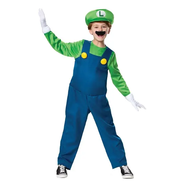 Nintendo Super Mario Brothers Boys Luigi Deluxe Costume