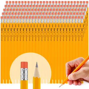 150/100/50/30 Pcs Yellow Pencils Bulk Wood Pencils with Erasers 2 HB Pencil Wood Cased for for School Writing, Drawing Sketching