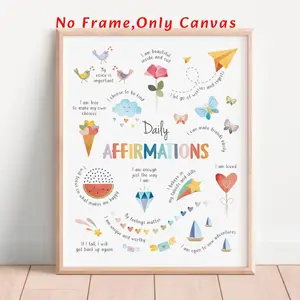 Affirmations Wall Art, Canvas Wall Art without Frame, Wall Decor for Home Living Room Bedroom, Home Decor, Room Decor, Bedroom Decor, Poster, Unframed Art Print, Artwork