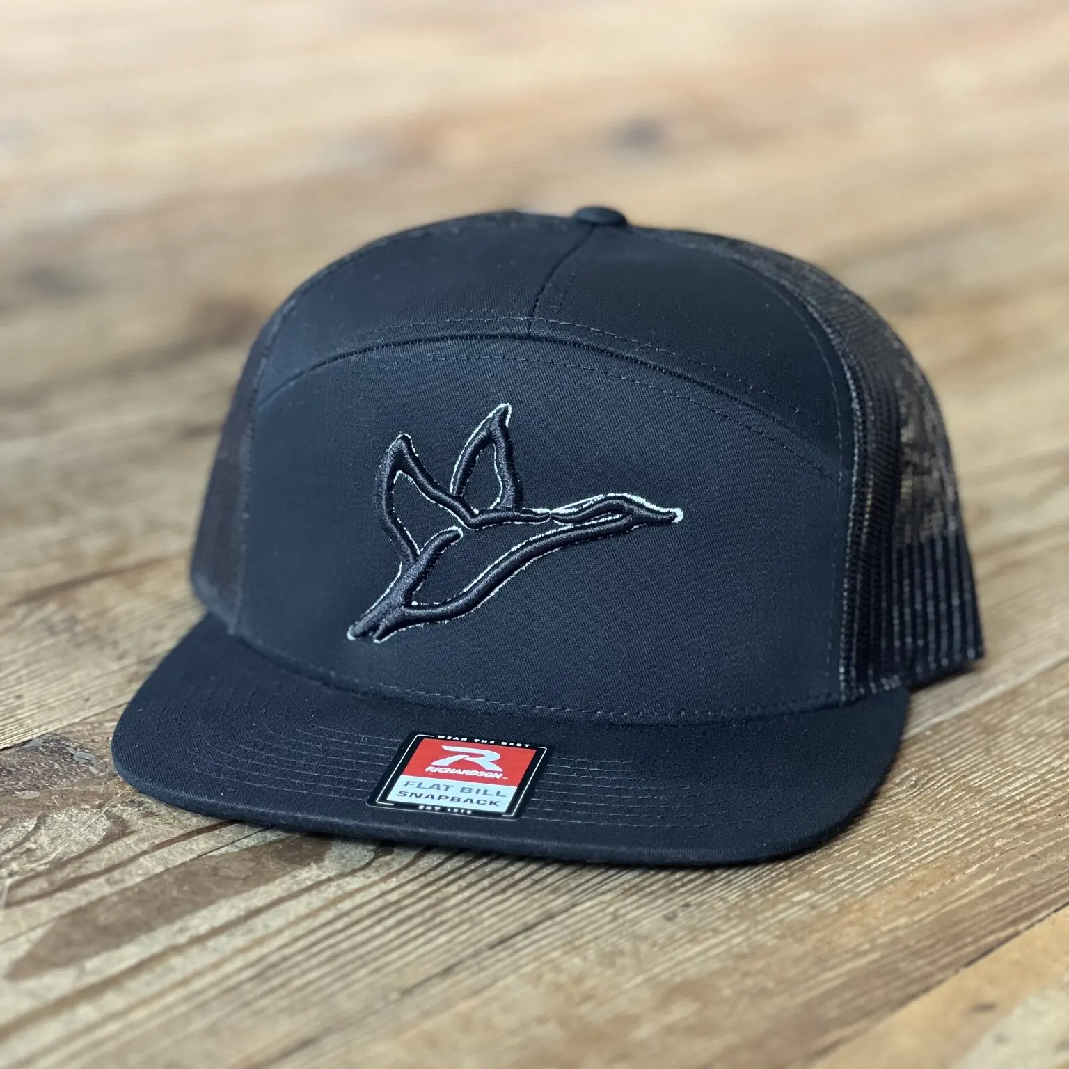 Black Ghost Duck Icon 7 Panel Hat | Combat Waterfowl Black Ghost Duck Icon 7 Panel Hat | Combat Waterfowl