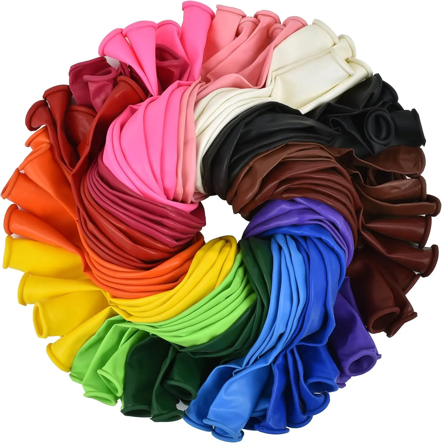 100 Pack 12" Party Balloons, Premium Quality Extra Thick Latex Balloons for Helium or Air Use, 15 Assorted Bright Rainbow Colors for Wedding Birthday Graduation Christmas Party Decoration, Balloon Arch Balloons, Birthday Theme Balloons